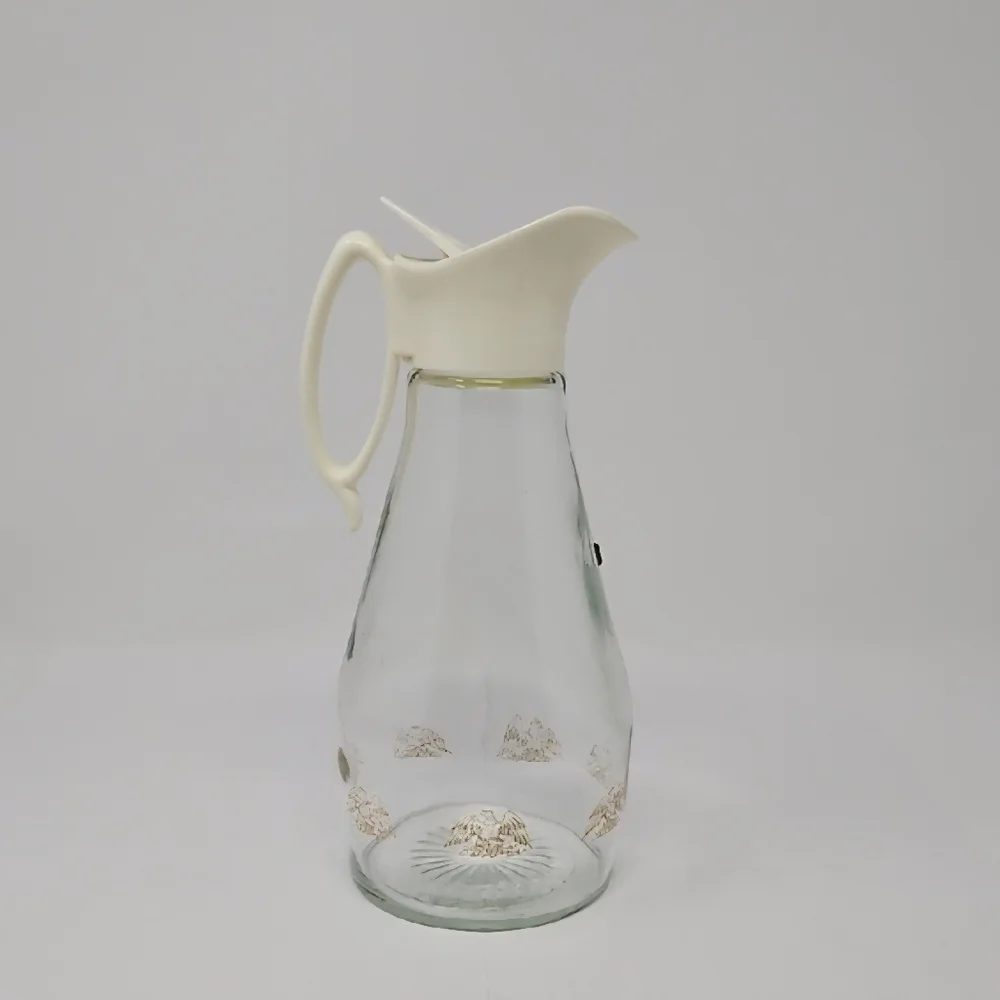 Vintage Log Cabin Glass Maple Syrup Dispenser